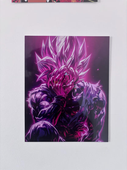 Poster Goku Black Rose – Poster Métal Anime Aluminium Haute Brillance | Art Super Saiyan Rose