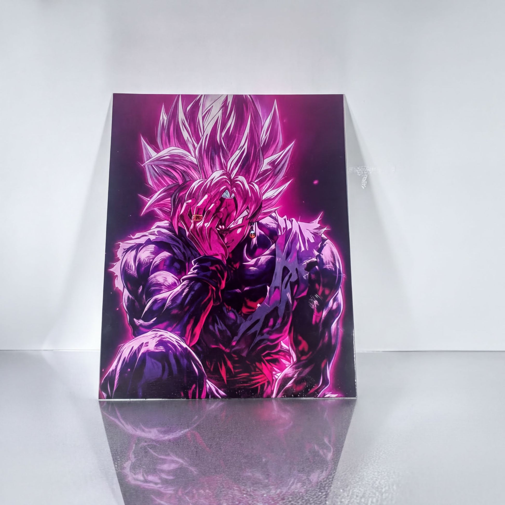 A vibrant, colorful illustration of a character with a large, fiery hairstyle and intense facial expression, set against a dark background with a glowing, ethereal effect.