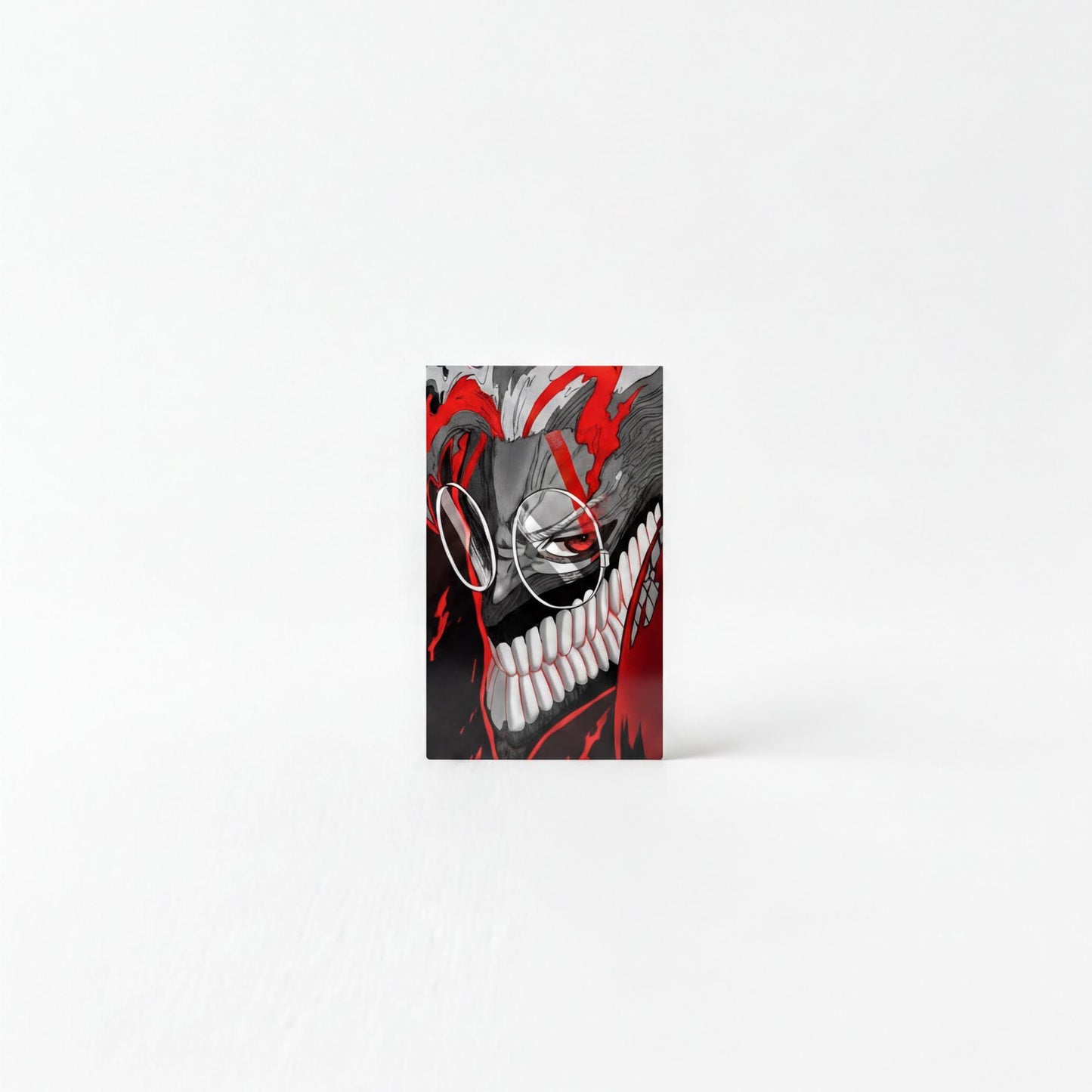 a striking, abstract design with bold red and black colors, creating a visually captivating and dynamic composition.