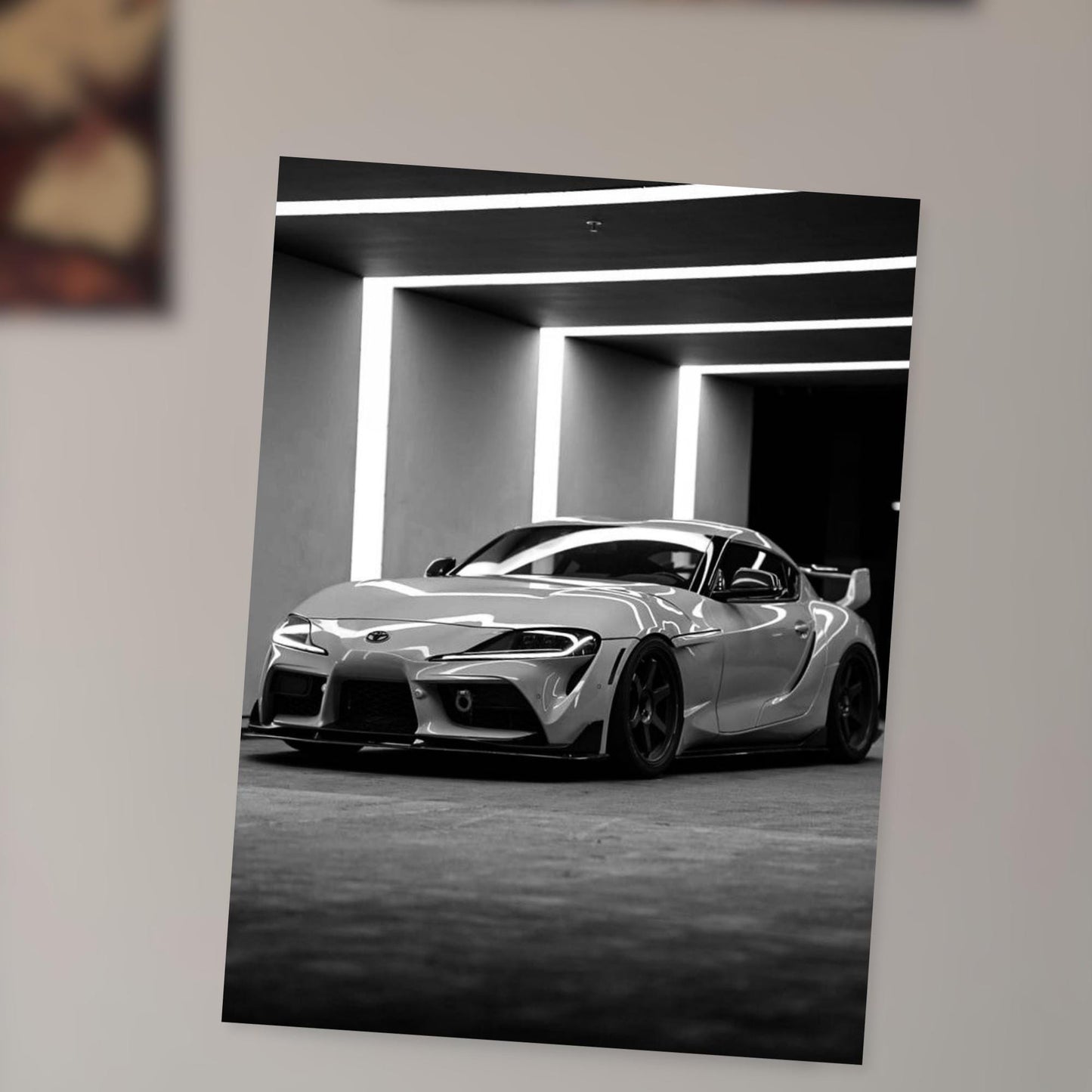 Poster Métal Toyota Supra MK5 – Art Mural Voiture Sportive Japonaise | Impression Aluminium Brillante Décoration Garage