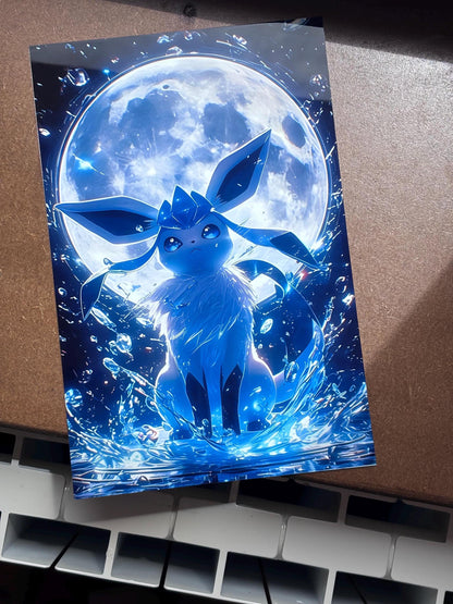 Poster Métal Givrali – Art Mural Pokémon Glace | Impression Aluminium Brillante Décoration Salle de Jeux