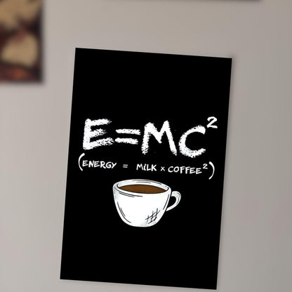 Poster Métal Caféine Humoristique – Art Mural Amoureux du Café | Poster Décoration Cuisine