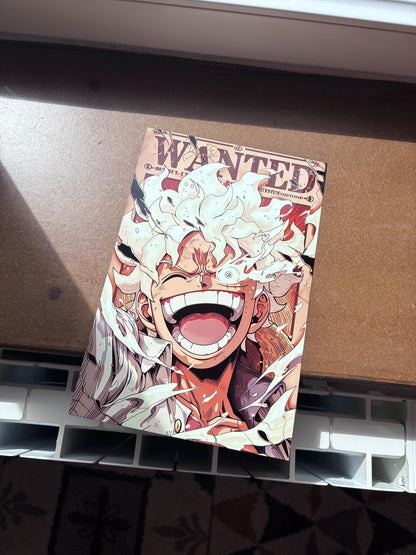 Poster Métal Luffy Gear 5 – Art Mural One Piece Dieu du Soleil Nika | Impression Aluminium Brillante Décoration Anime