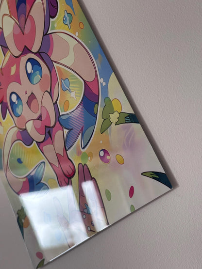 Poster Art Sylveon – Impression Kawaii Pastel | Art Mural Métal Aluminium Durable