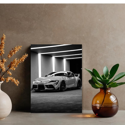 Poster Métal Toyota Supra MK5 – Art Mural Voiture Sportive Japonaise | Impression Aluminium Brillante Décoration Garage