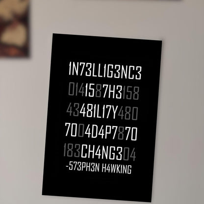 Poster Métal Stephen Hawking – Art Mural Citation Science | Impression Aluminium Brillante Décoration Geek Bureau