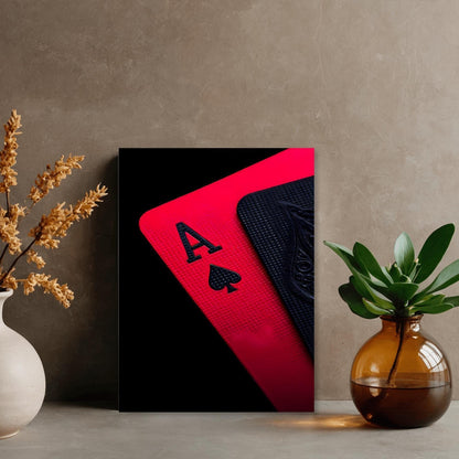 Poster Métal As de Pique – Art Mural Poker Casino | Impression Aluminium Brillante Décoration Salle de Jeux