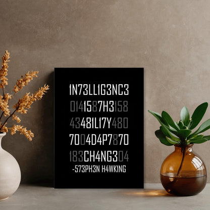 Poster Métal Stephen Hawking – Art Mural Citation Science | Impression Aluminium Brillante Décoration Geek Bureau
