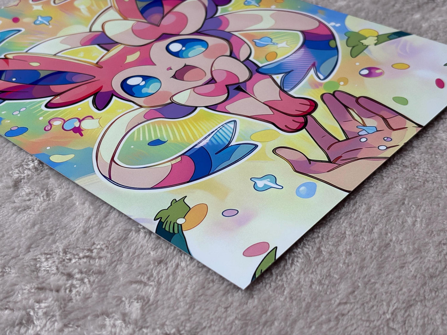 Poster Art Sylveon – Impression Kawaii Pastel | Art Mural Métal Aluminium Durable